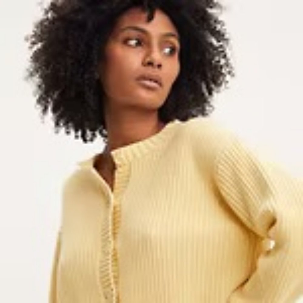 Levi's Cat Cardigan - Yellow Knit Sweater - NWT - XS